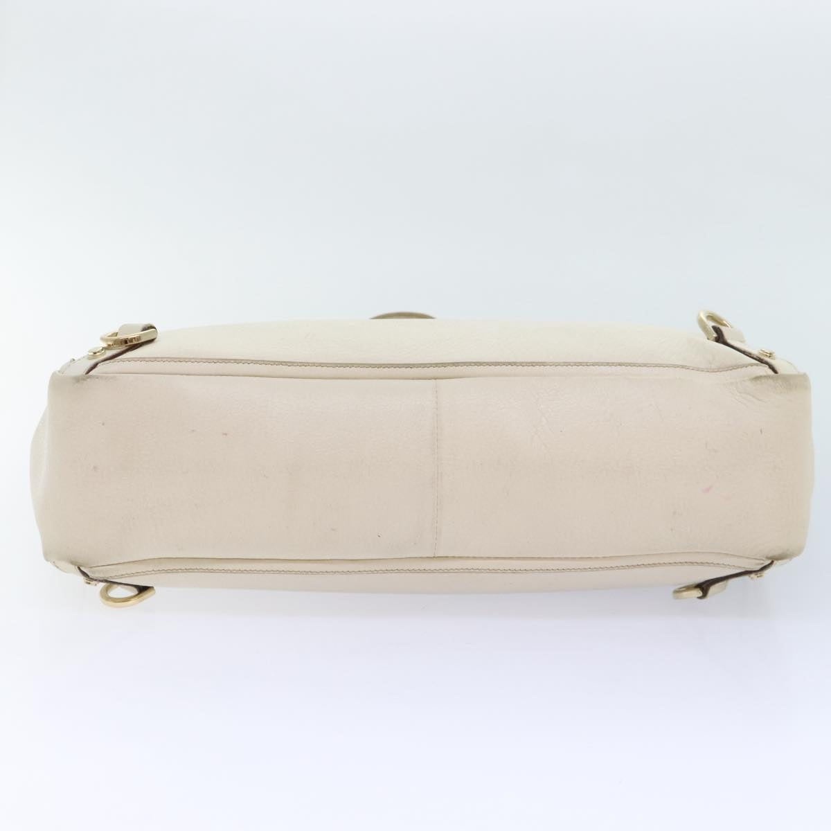 GUCCI Tote Bag Leather White Gold - 9