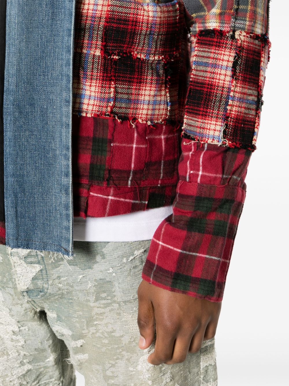 panelled cotton jacket - 5