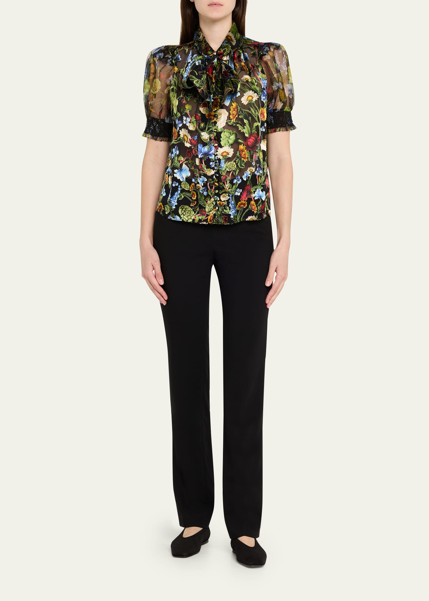 Brentley Floral Puff-Sleeve Blouse - 2