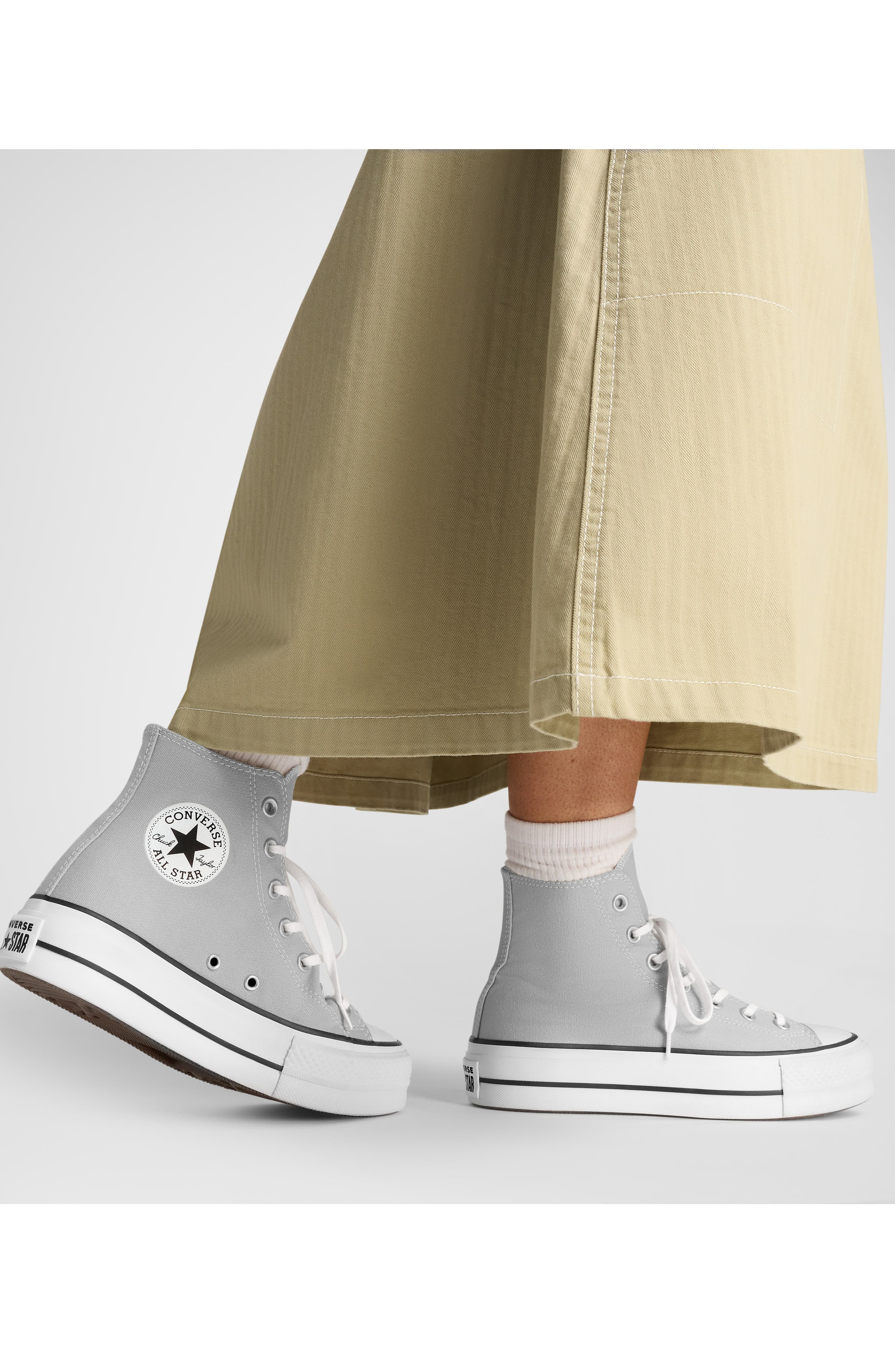 Converse Chuck Taylor® All Star® Lift High Top Platform Sneaker in Grey Area/white/black at Nordstro - 2