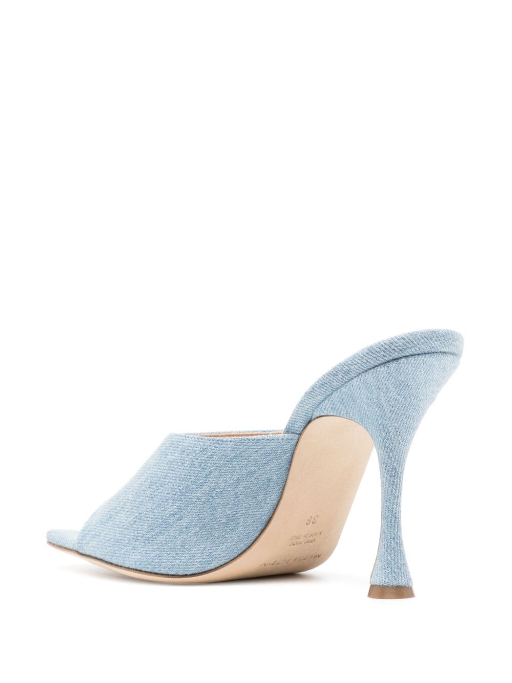 105mm open-toe denim mules - 3