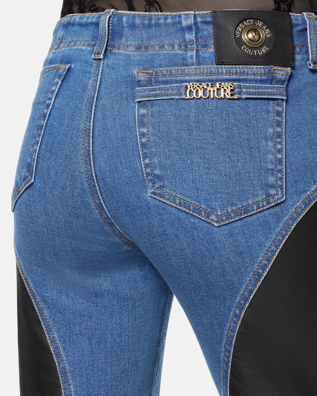 Paneled Skinny Jeans - 3