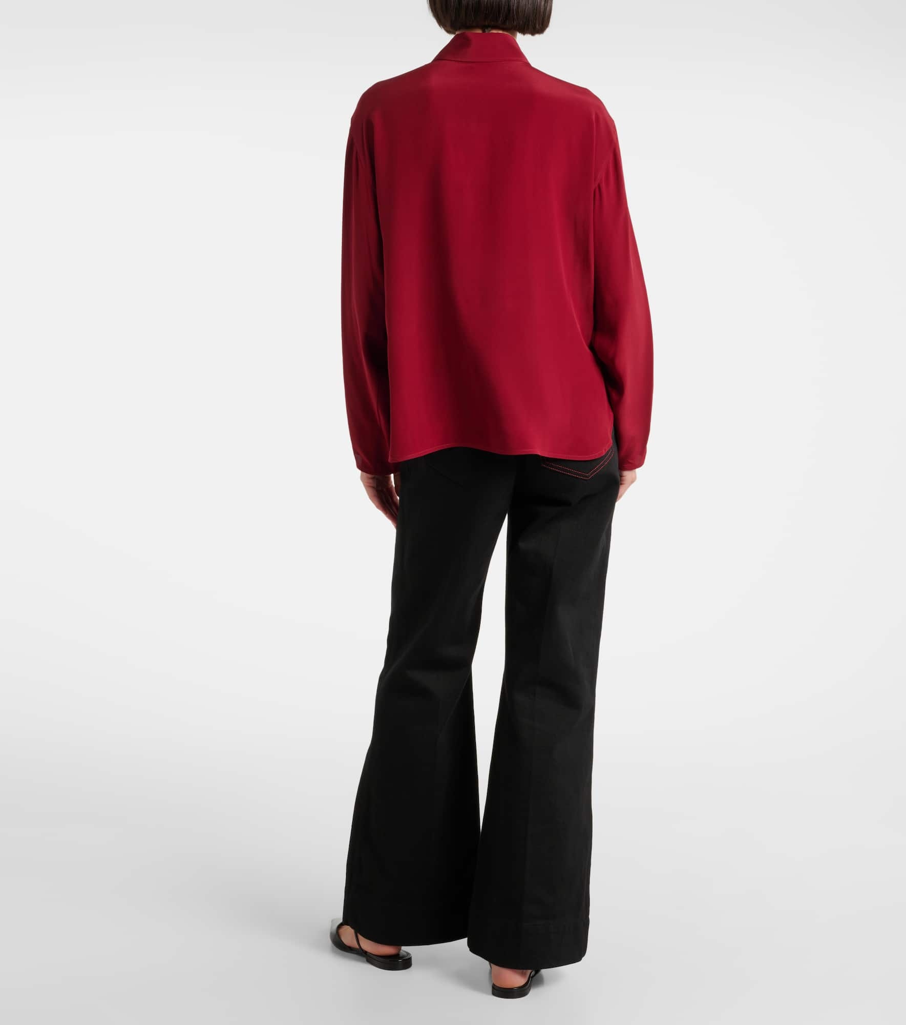 Ruffled silk blouse - 3
