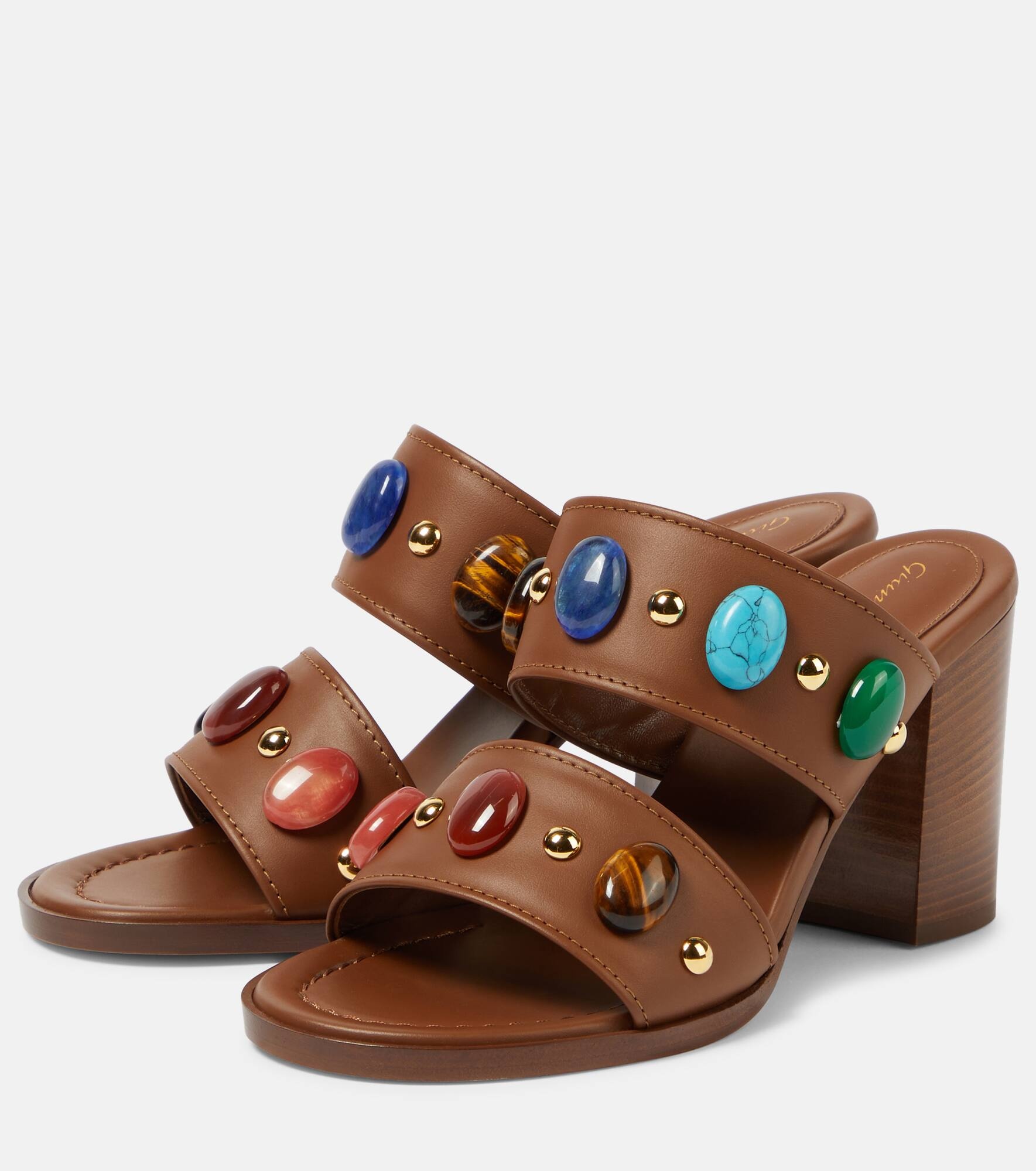 Embellished leather sandals - 5