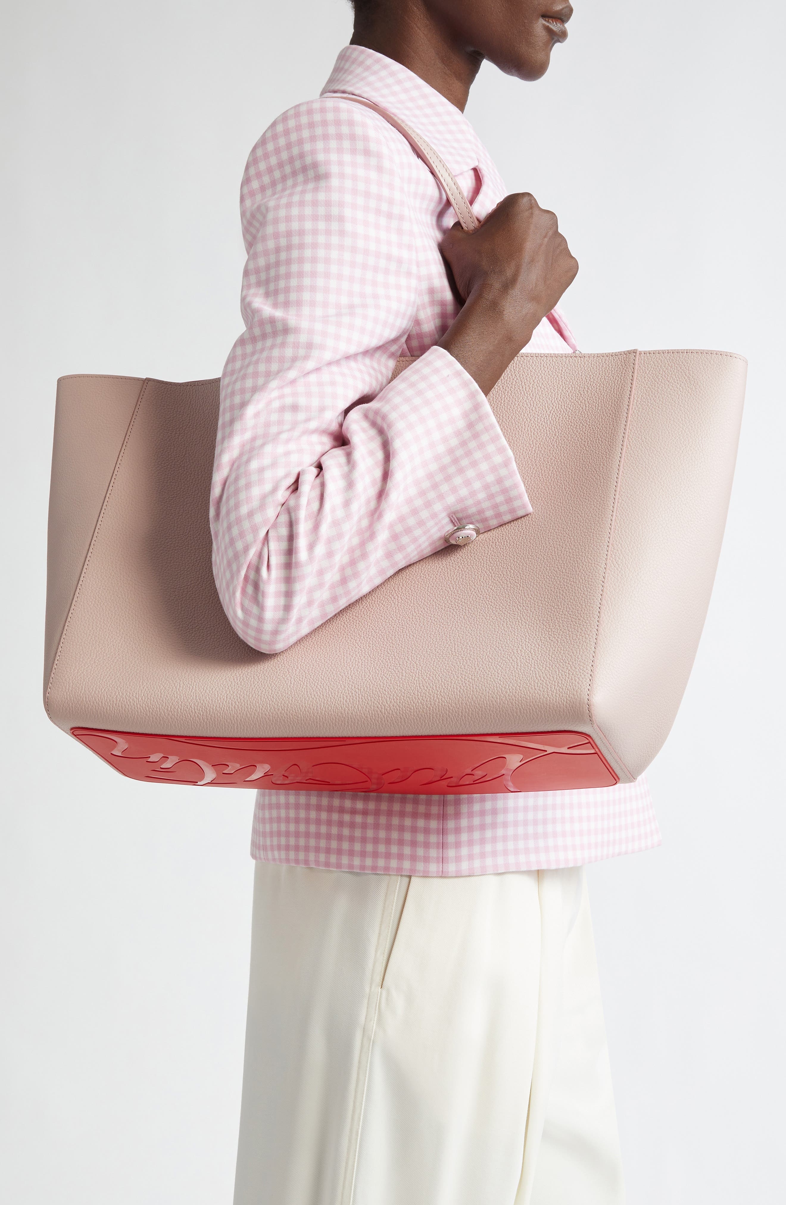 Christian Louboutin Large Cabata Soft Leather Tote Bag in Vintage Rose/Gold at Nordstrom - 2