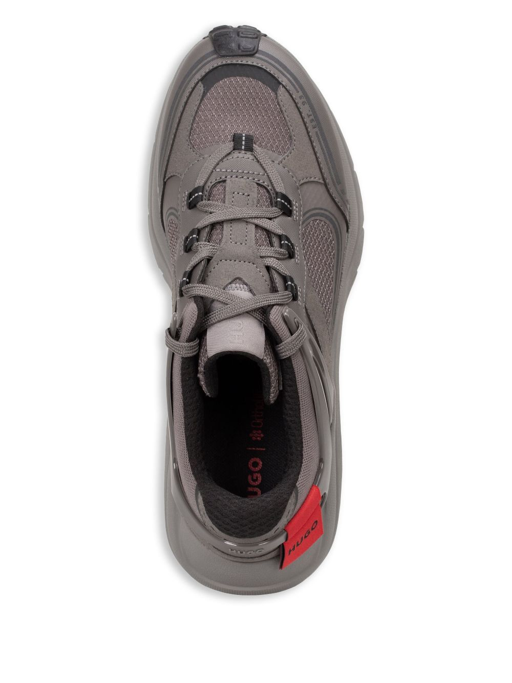 lace-up panelled trainers - 3