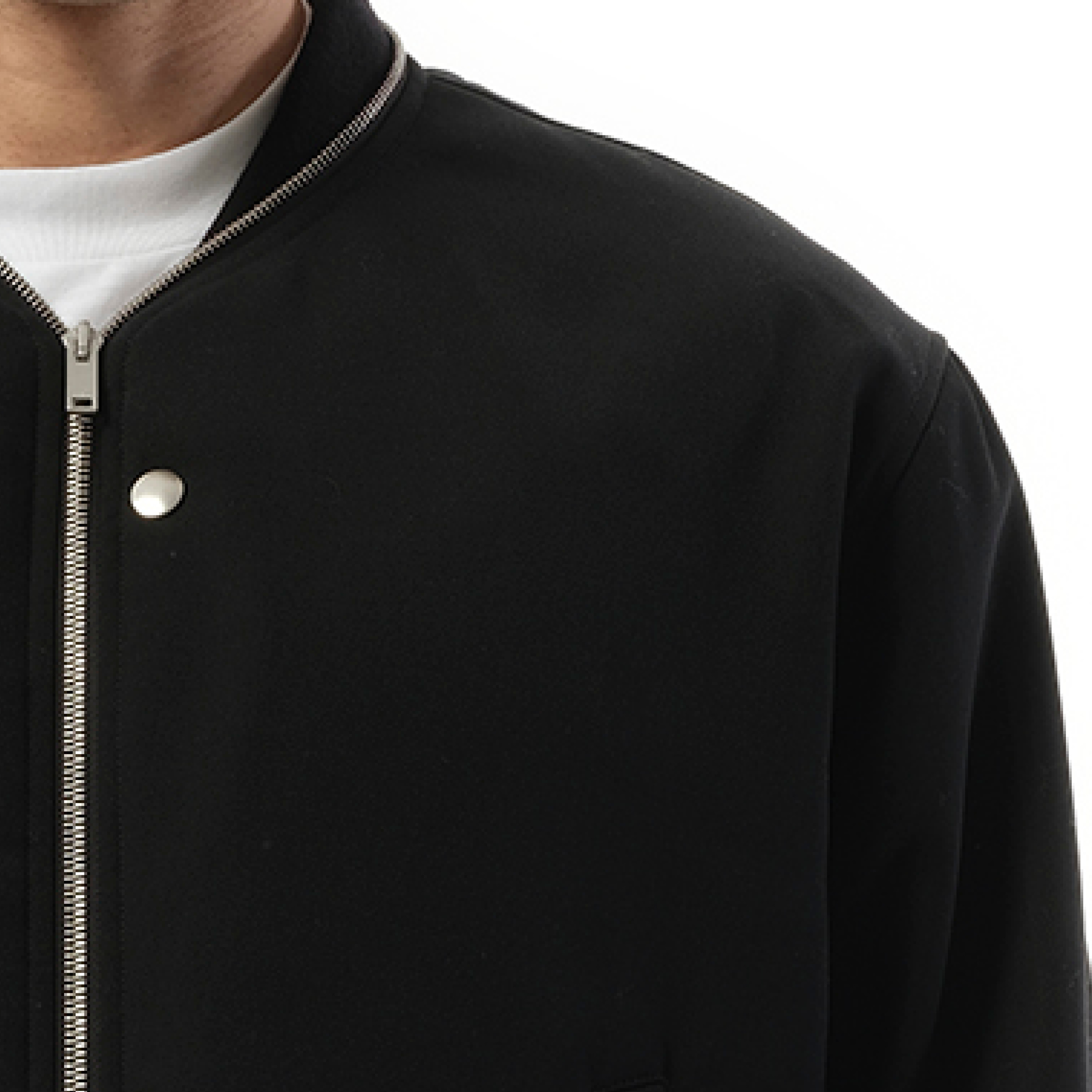 Jil Sander Zip Bomber Jacket in Black - 3