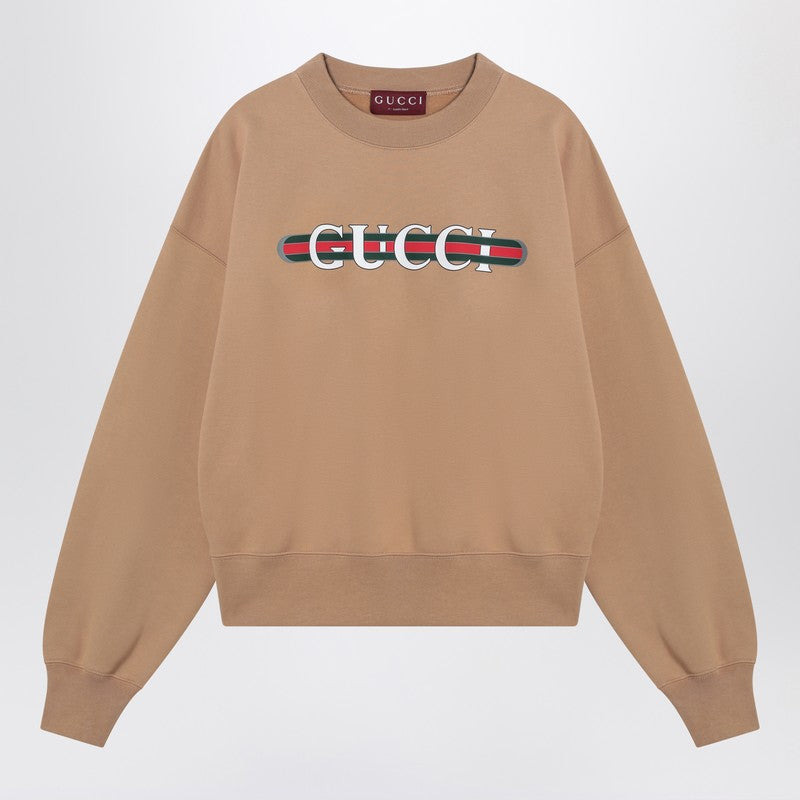Gucci Caramel-Coloured Sweatshirt With Printed Logo Women - 1