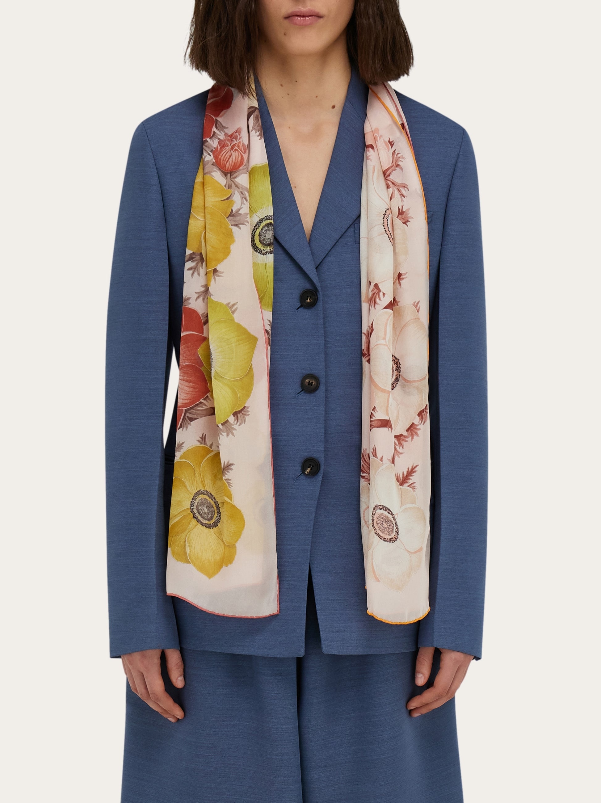 Anemone print silk scarf - 3