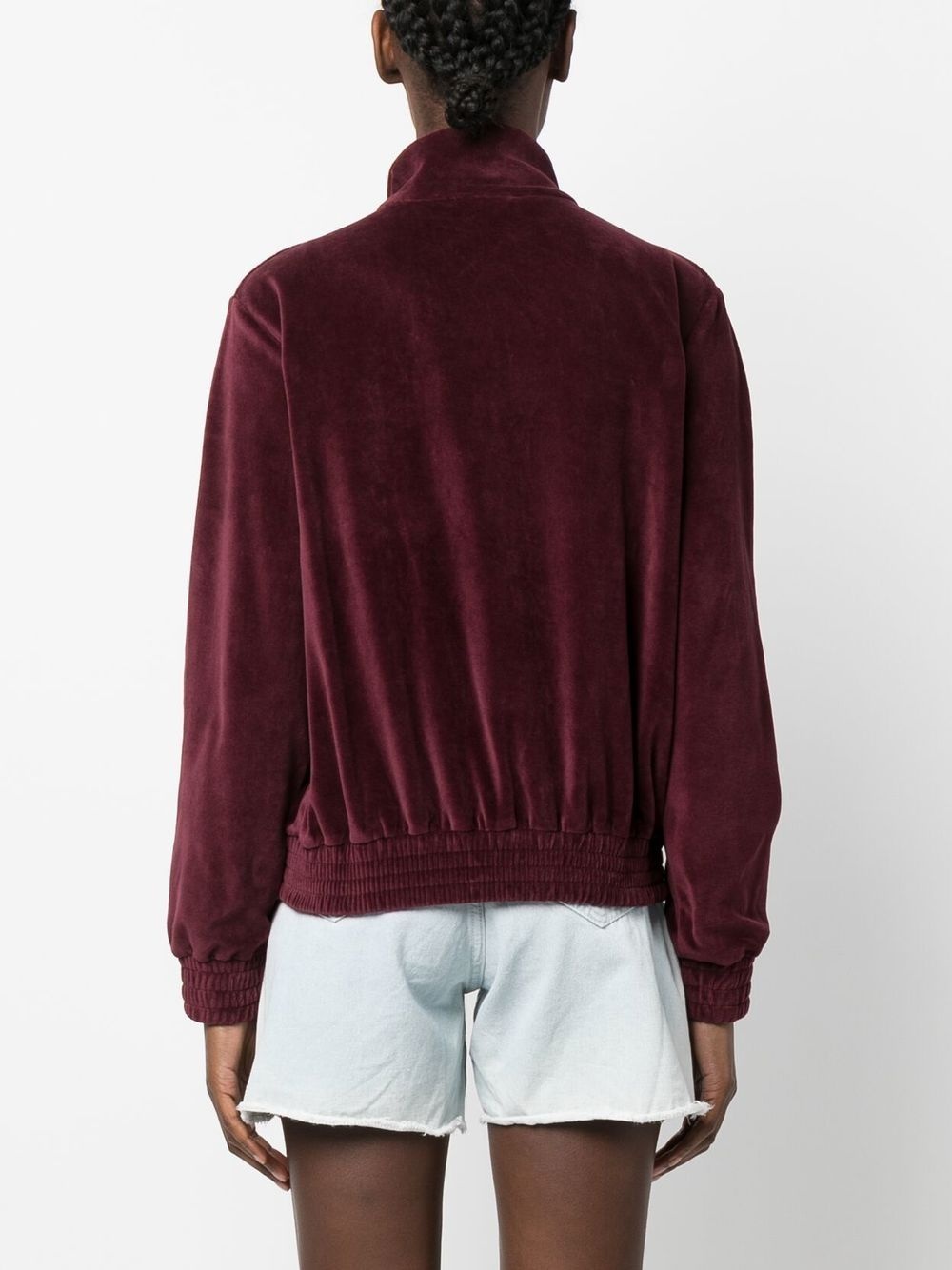 logo-embroidered zipped jacket - 4