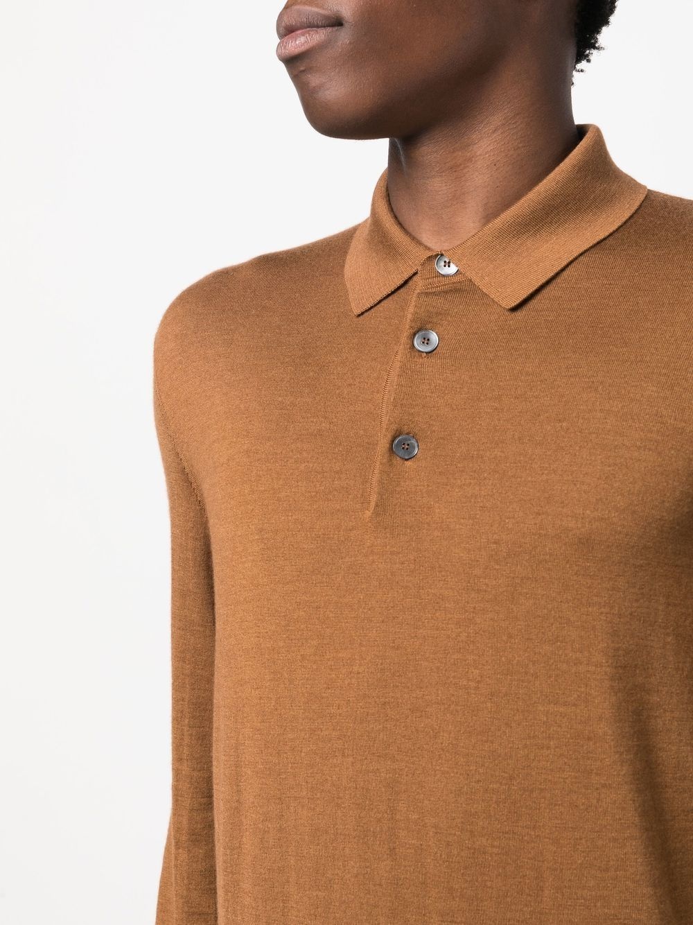 knitted long-sleeve polo shirt - 5