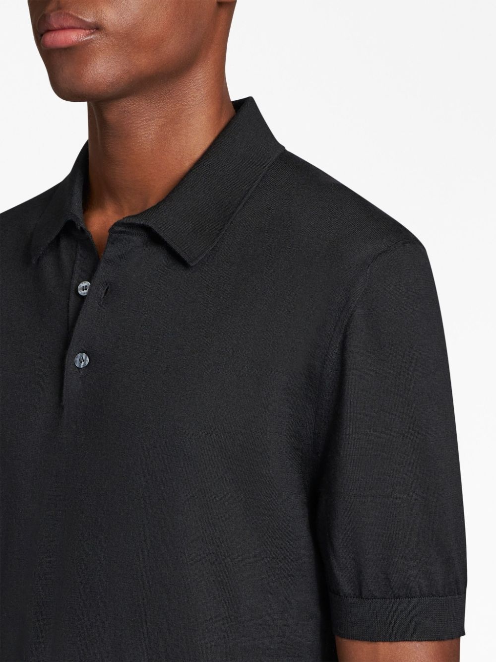 Pegaso-embroidered  knitted polo shirt - 4