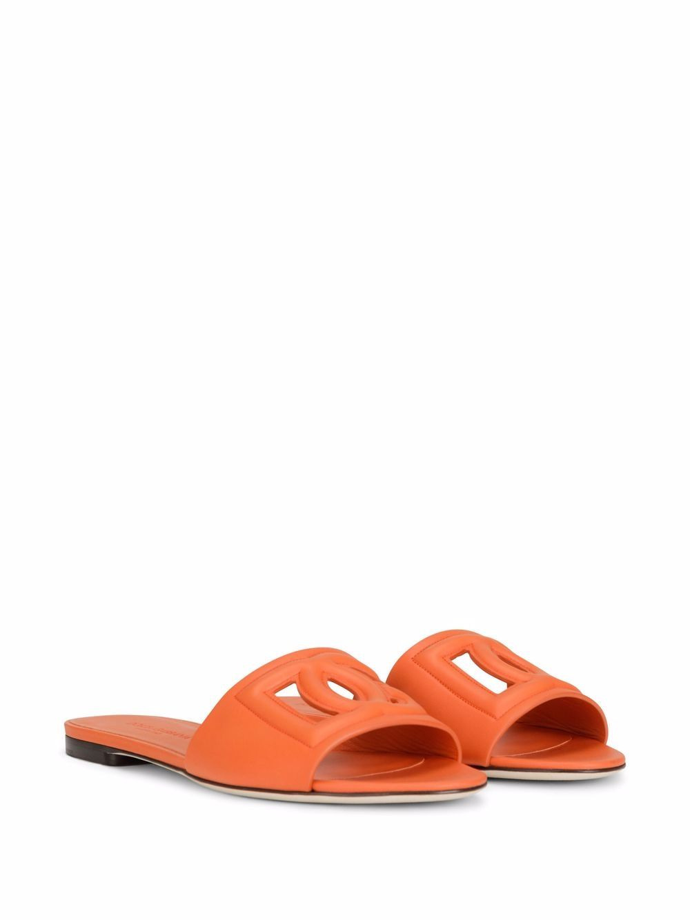 Dolce & Gabbana Women Dg Logo Leather Flat Sandals - 4