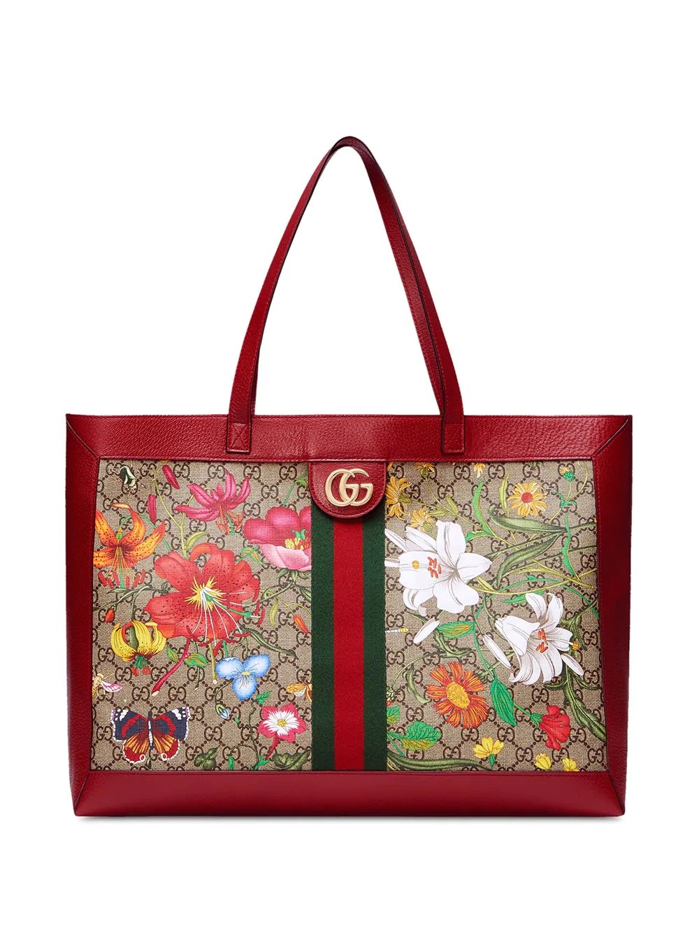 flora print tote bag - 1