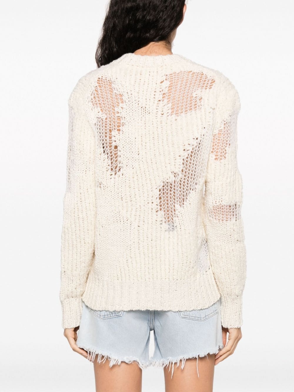 Generous chunky-knit distressed jumper - 4