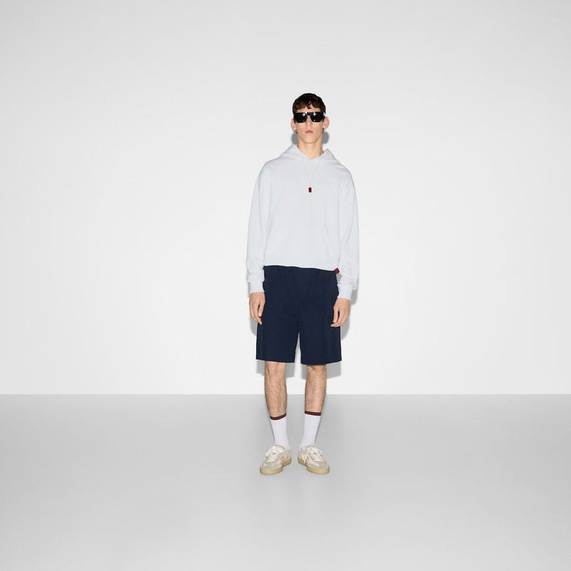 GUCCI Cotton jersey sweatshirt with Web outlook