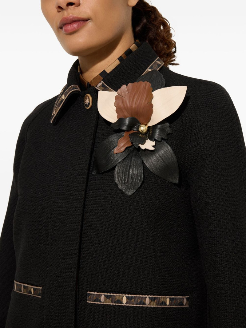 PUCCI leather flower brooch outlook