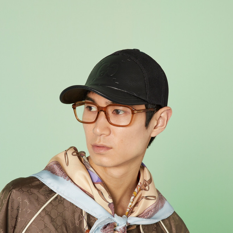 Jumbo GG leather baseball hat 3