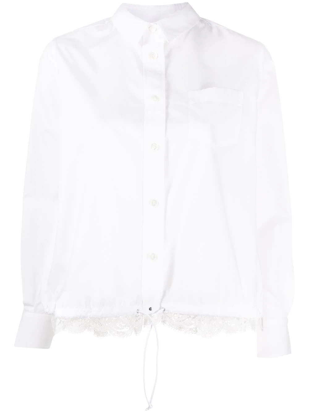 lace-panel shirt - 1