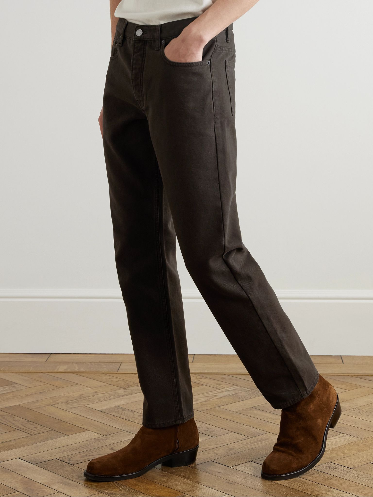 Straight-Leg Jeans Brown - 3