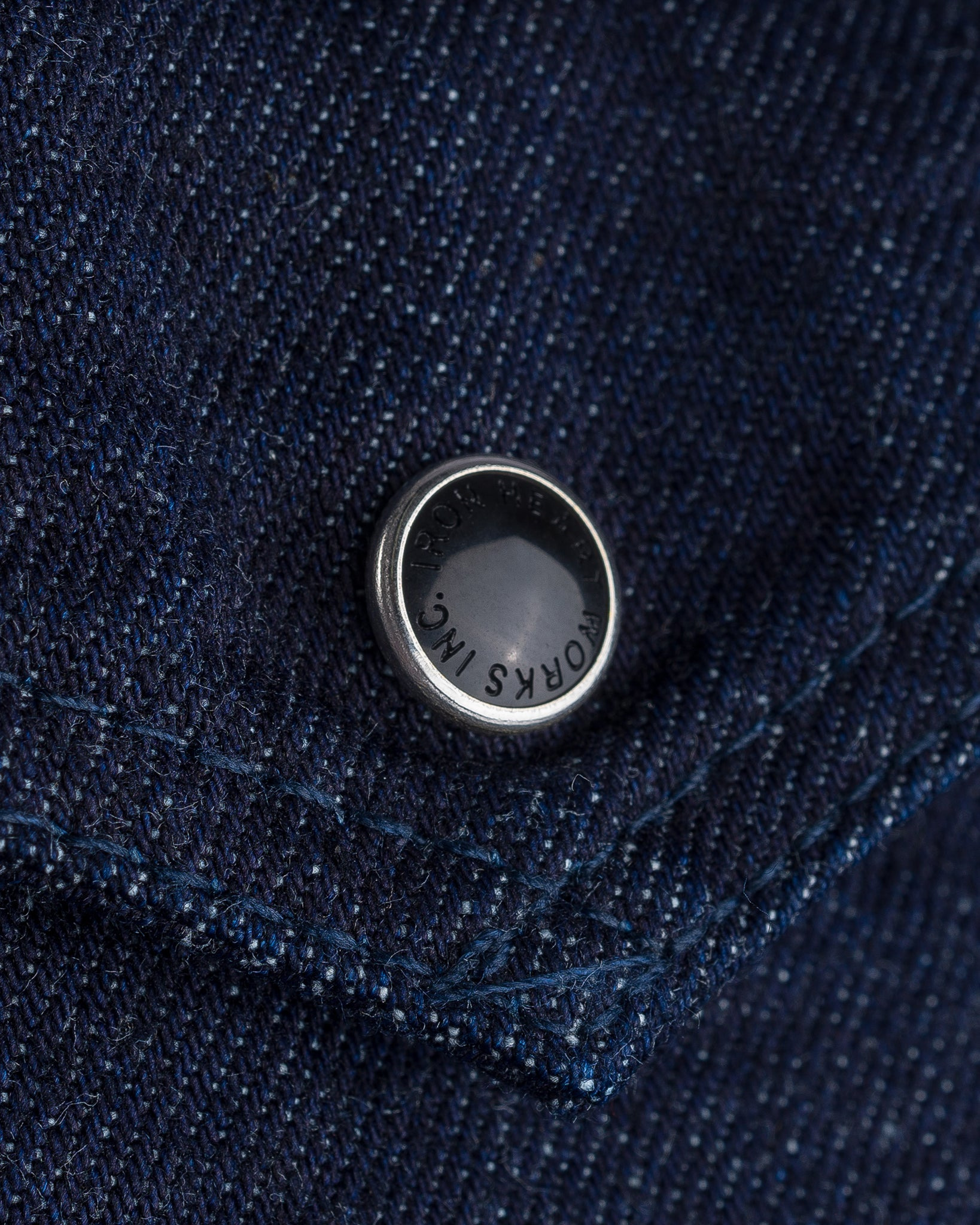 IHSH-33-T 12oz Selvedge Denim Western Shirt With Tonal Stitching - Indigo - 21