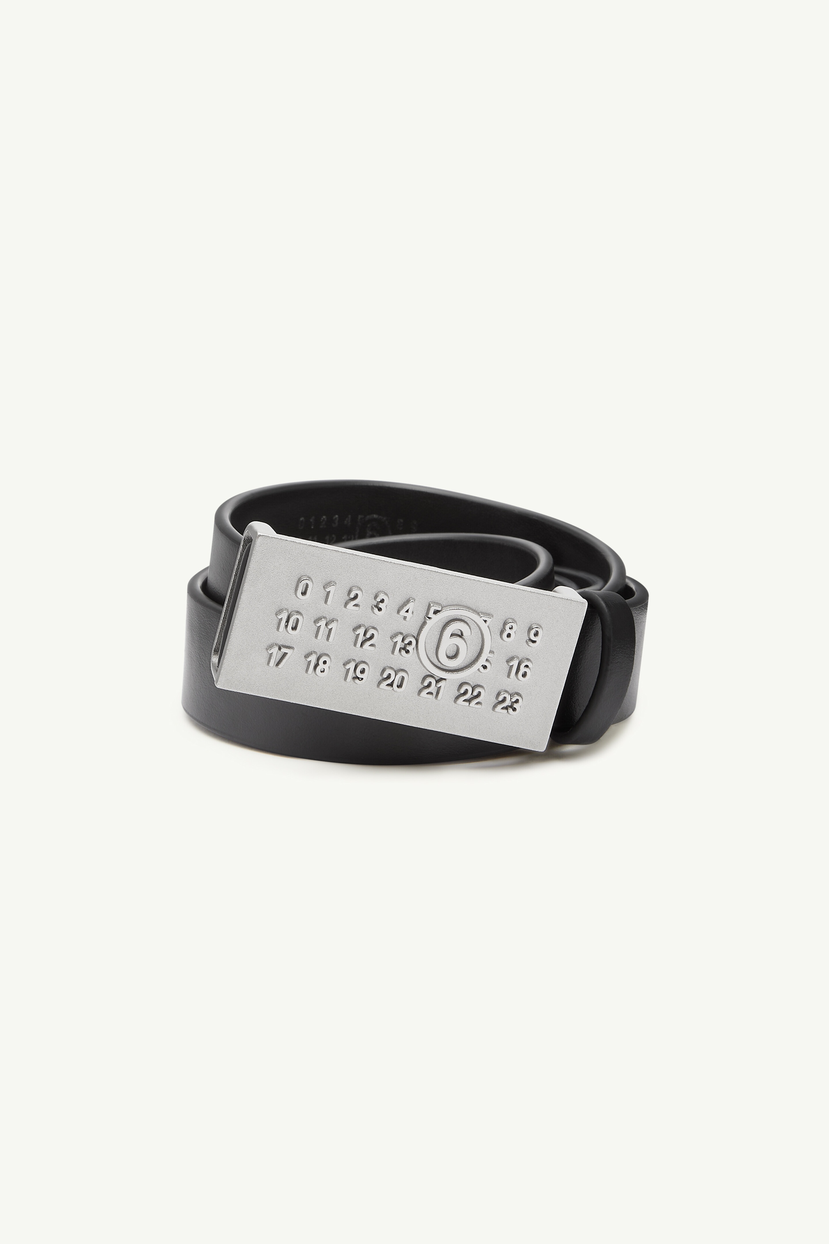 アクセサリーその他 MAISON MARGIELA NUMERIC LOGO REVERSIBLE BELT MM6 Maison Margiela Numeric Leather Belt | Black | FARFETCH