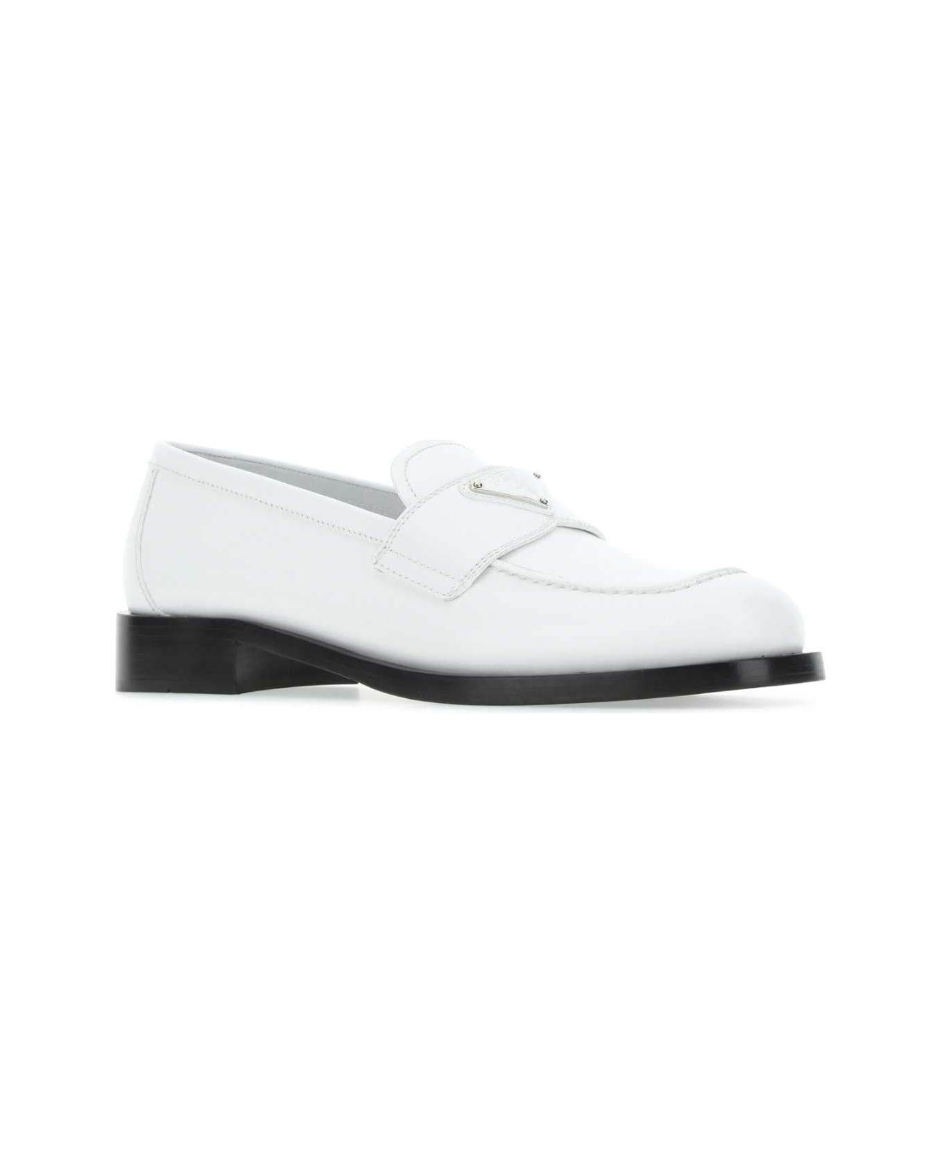 White Leather Loafers - 1