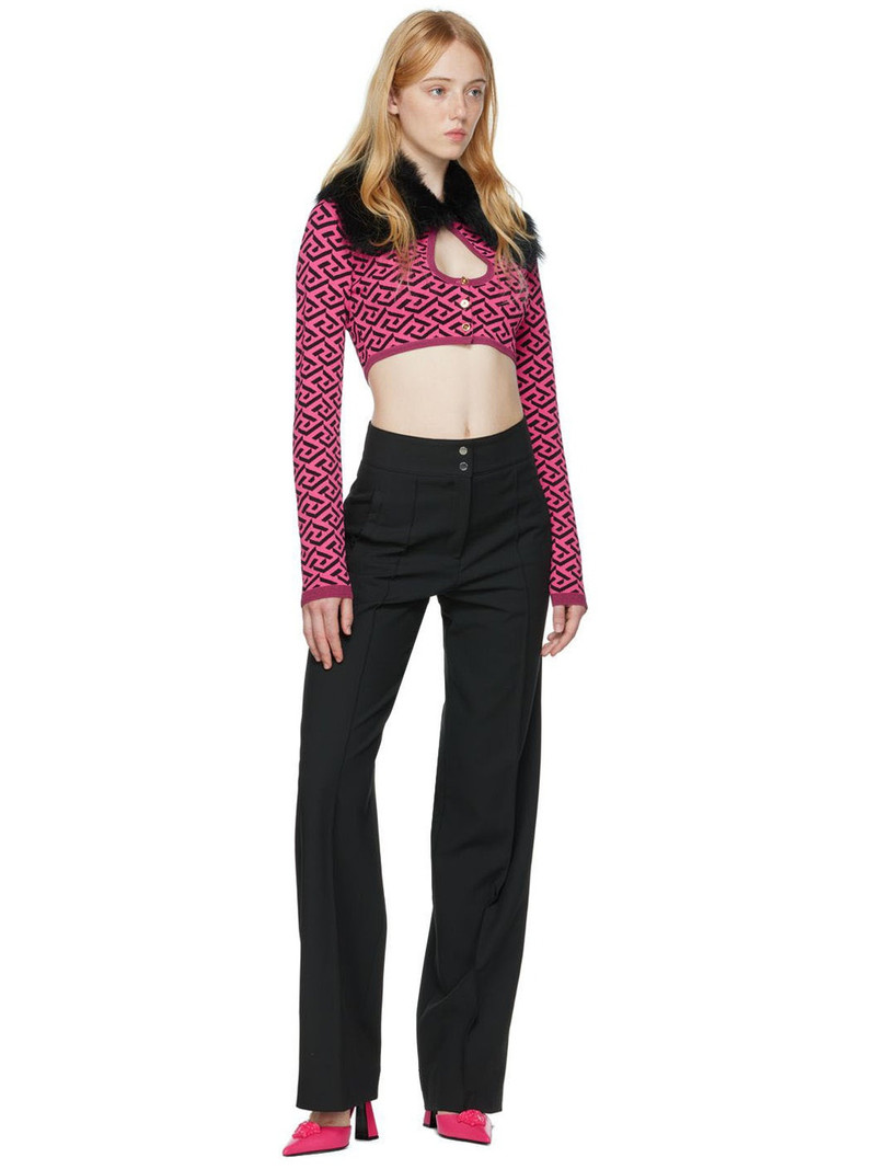 VERSACE Pink 'La Greca' Cardigan outlook