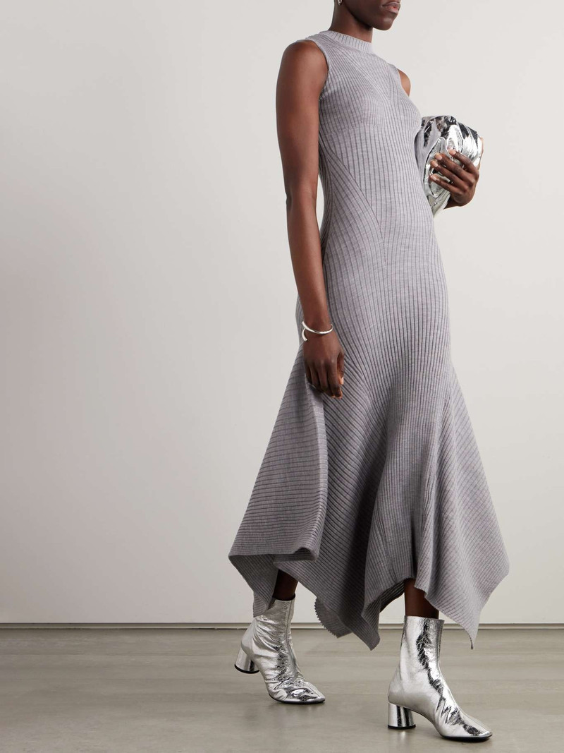 AMI Paris + NET SUSTAIN Godet ribbed merino wool maxi dress outlook