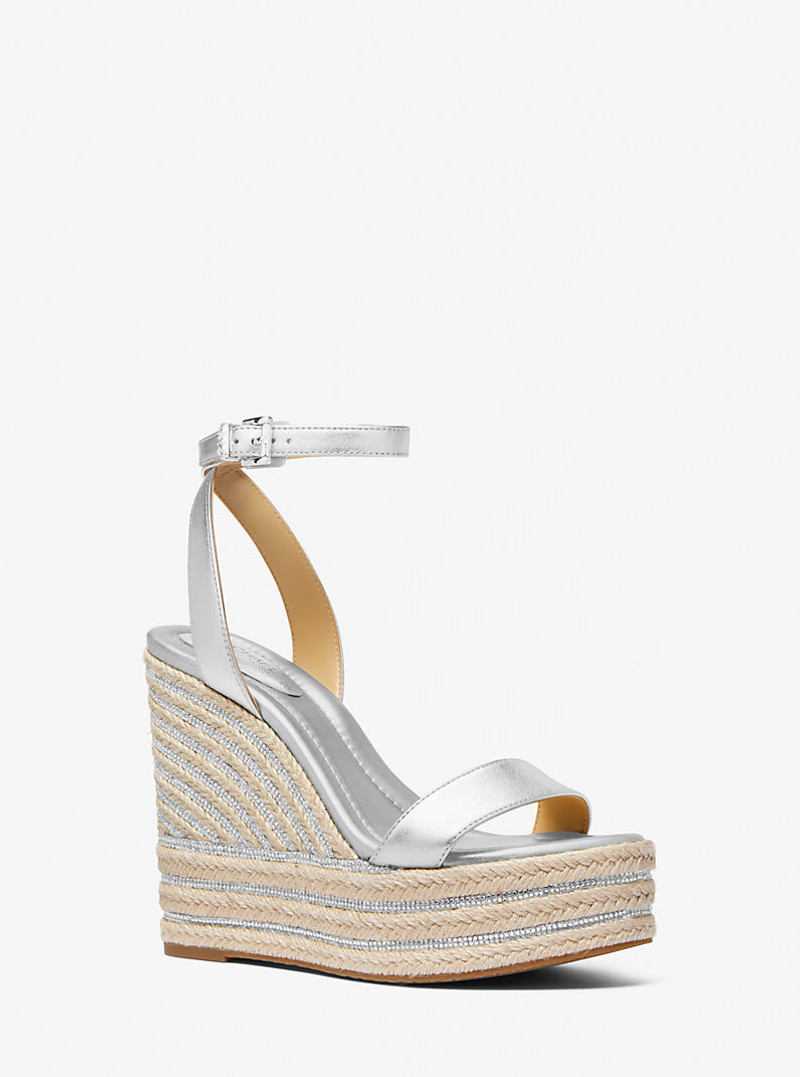Leighton Metallic Leather Wedge Sandal 1