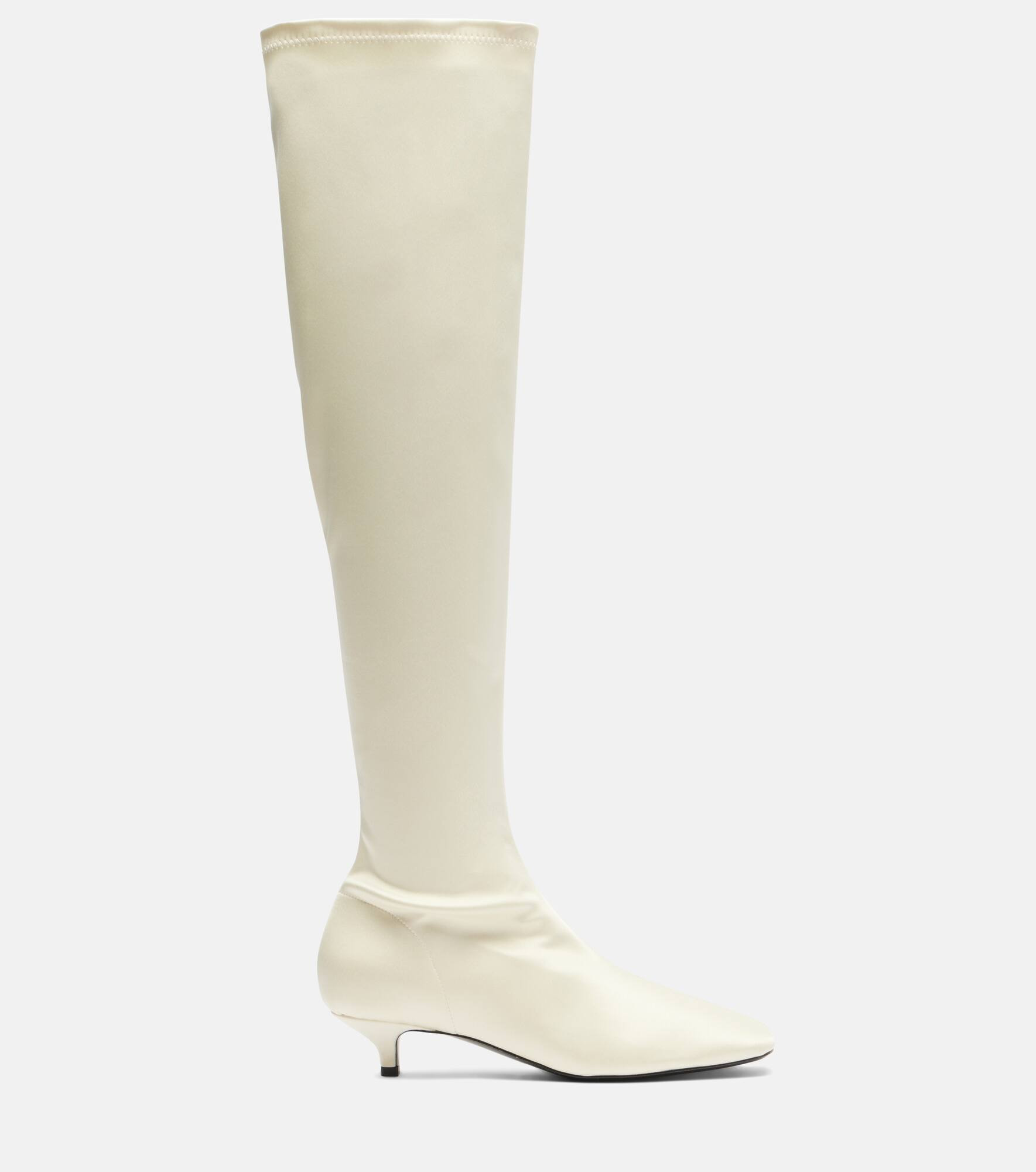 Satin knee-high boots - 4
