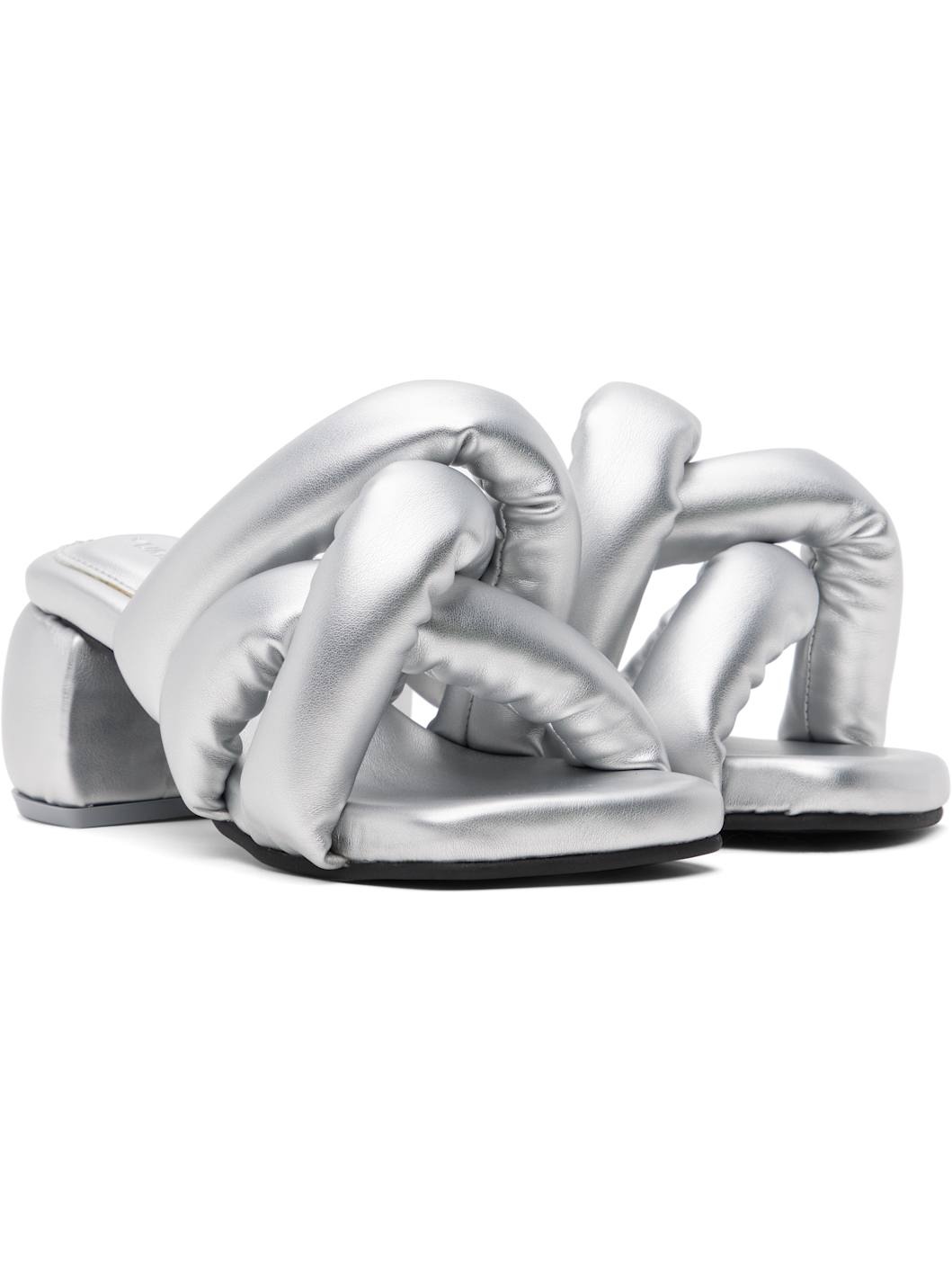 Silver Kitten Sausage Heeled Sandals - 4