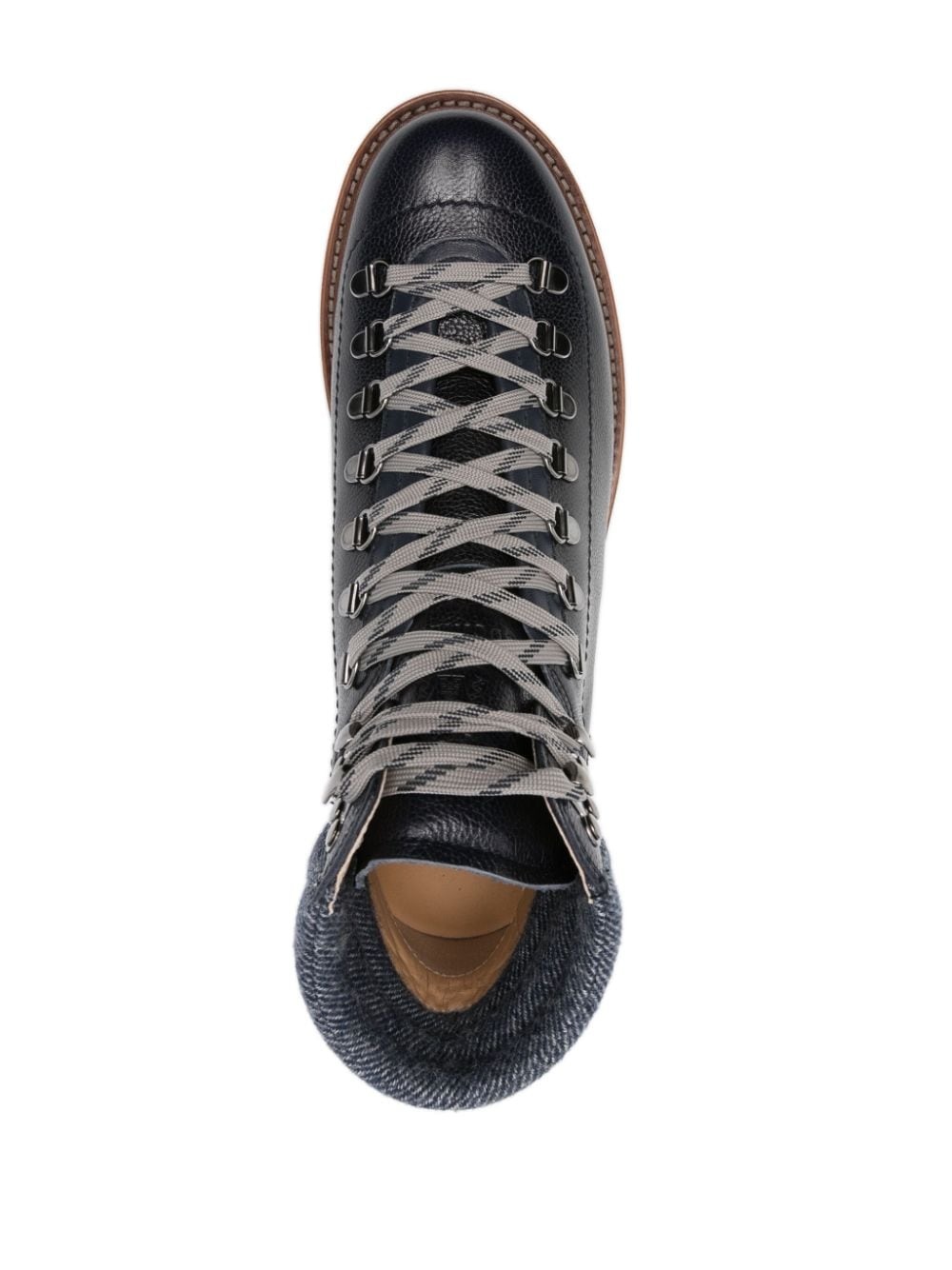 lace-up leather ankle boots - 4