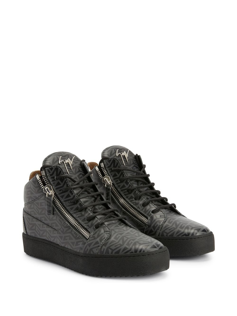 Kriss monogram-print mid-top sneakers - 2