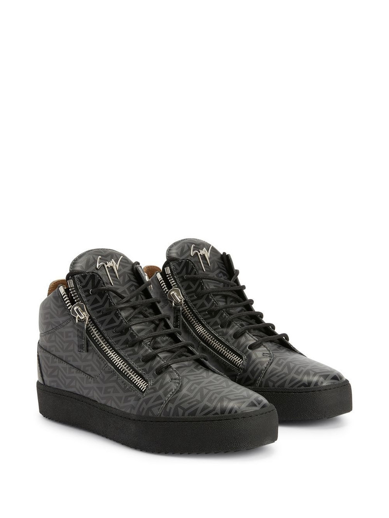 Giuseppe Zanotti Kriss monogram-print mid-top sneakers outlook