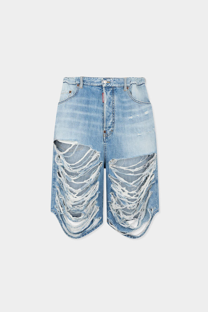 LIGHT DESTROYED WASH SURFER SHORTS 1