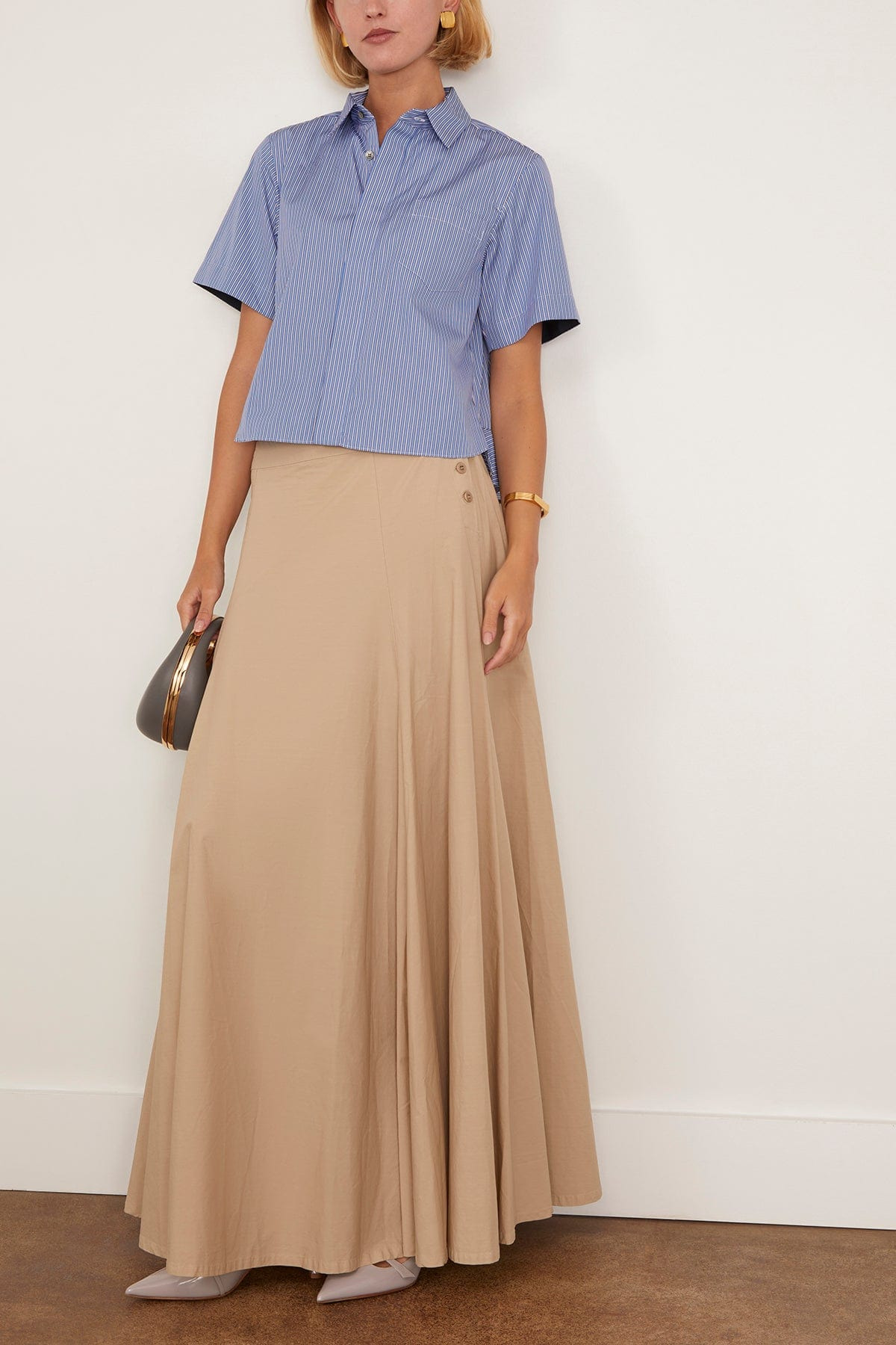 Poplin Shirt in Blue Stripe - 2