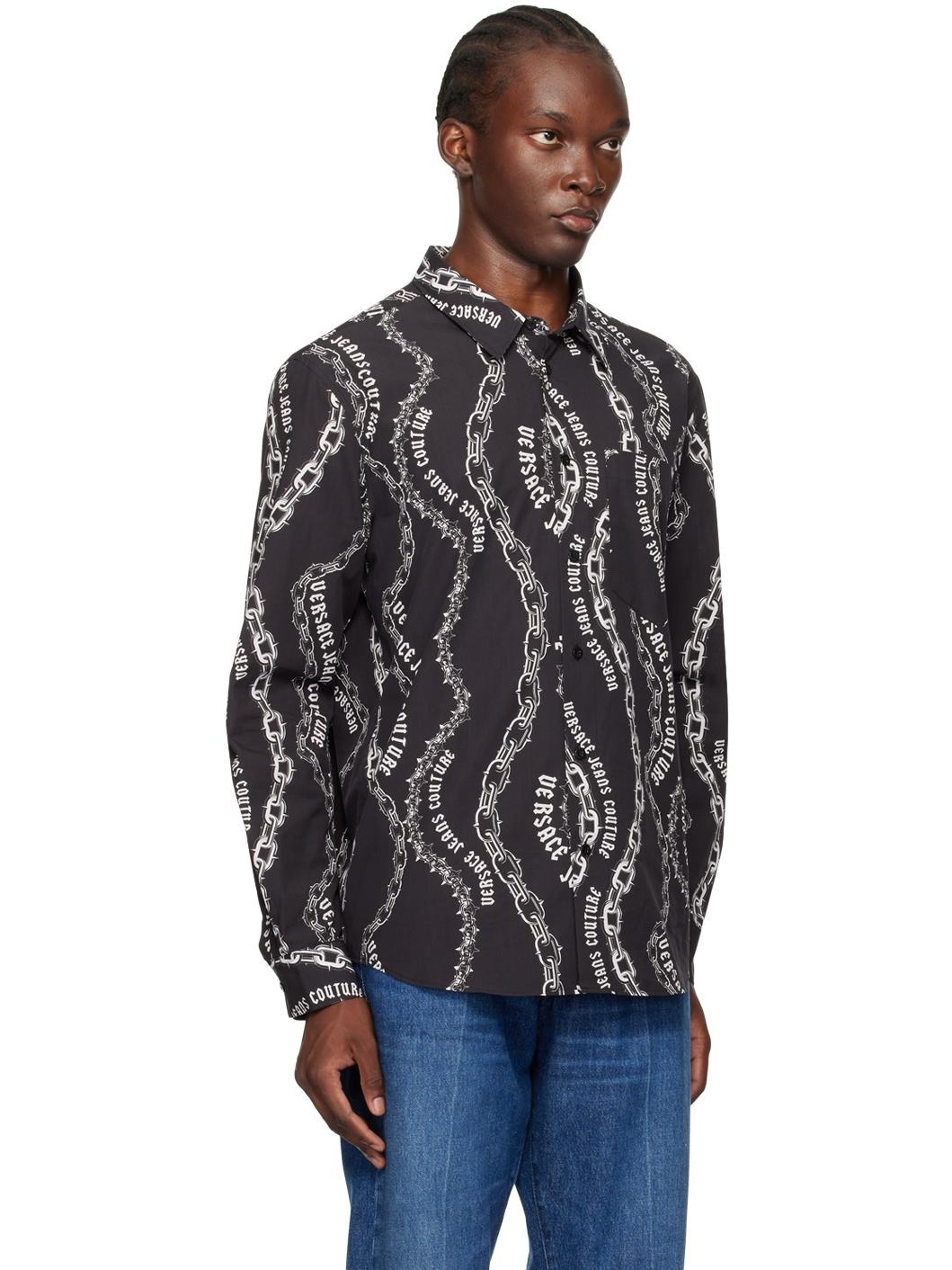 Black Chain Couture Long Sleeve Shirt - 2