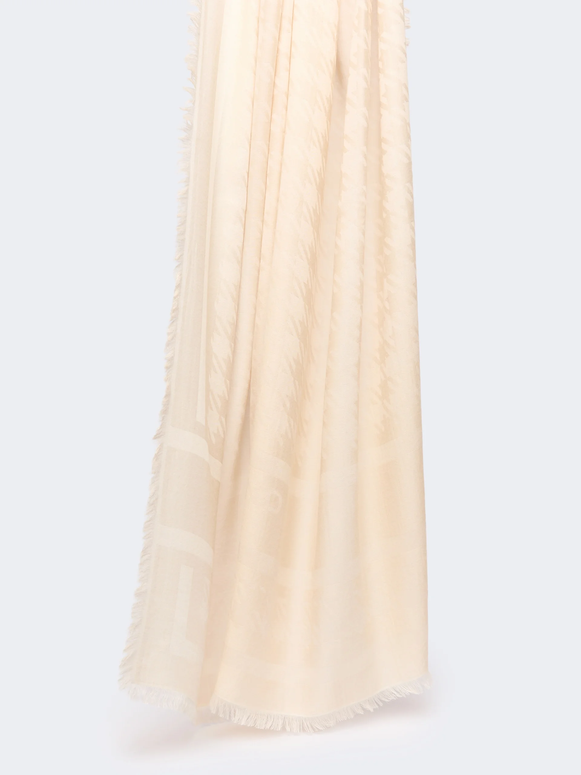LAMA Jacquard shawl in modal, viscose and wool - BEIGE - 1