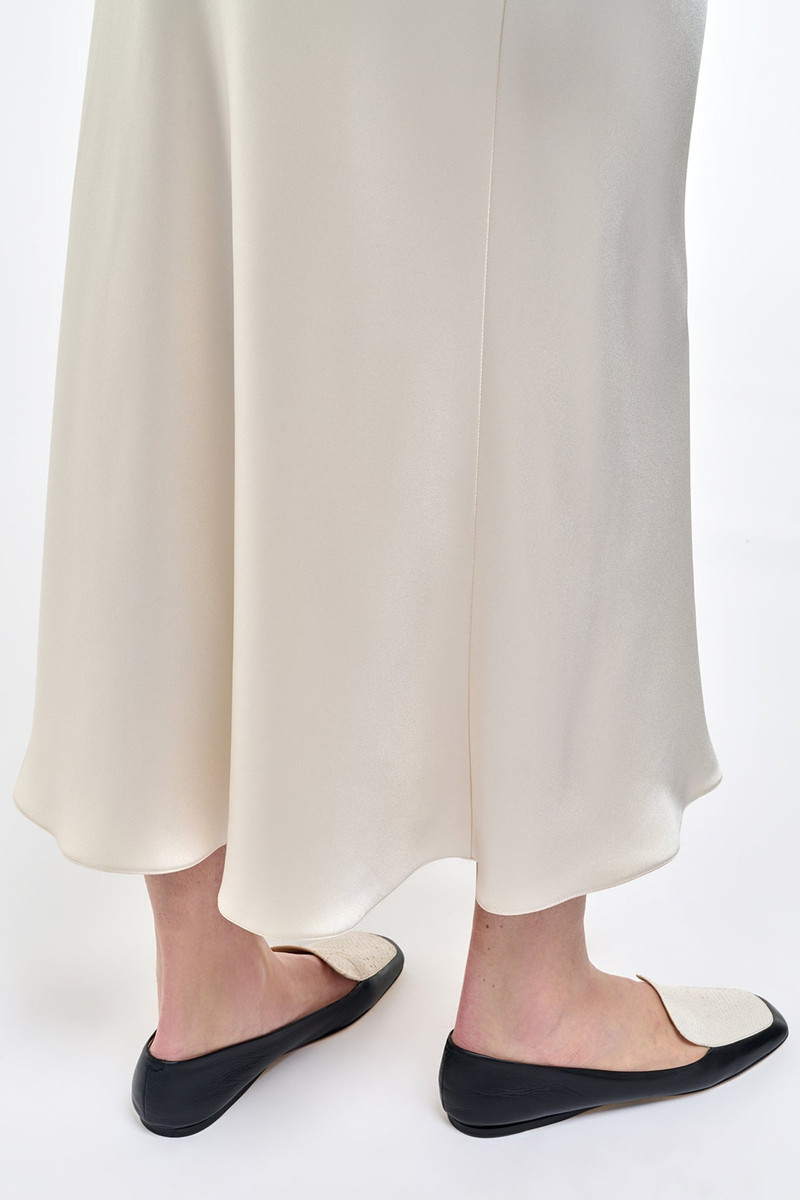 Frei Maxi Skirt in Ivory Silk Satin 5