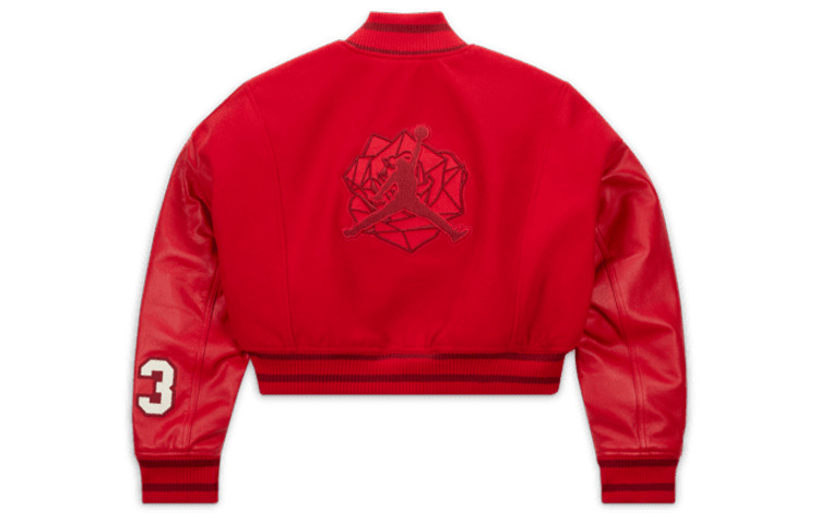 (WMNS) Air Jordan x Teyana Taylor Varsity Jacket Asia Sizing 'Gym Red' FB2643-687 - 2