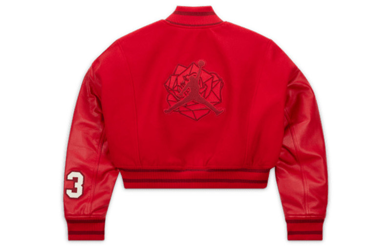 Jordan (WMNS) Air Jordan x Teyana Taylor Varsity Jacket Asia Sizing 'Gym Red' FB2643-687 outlook