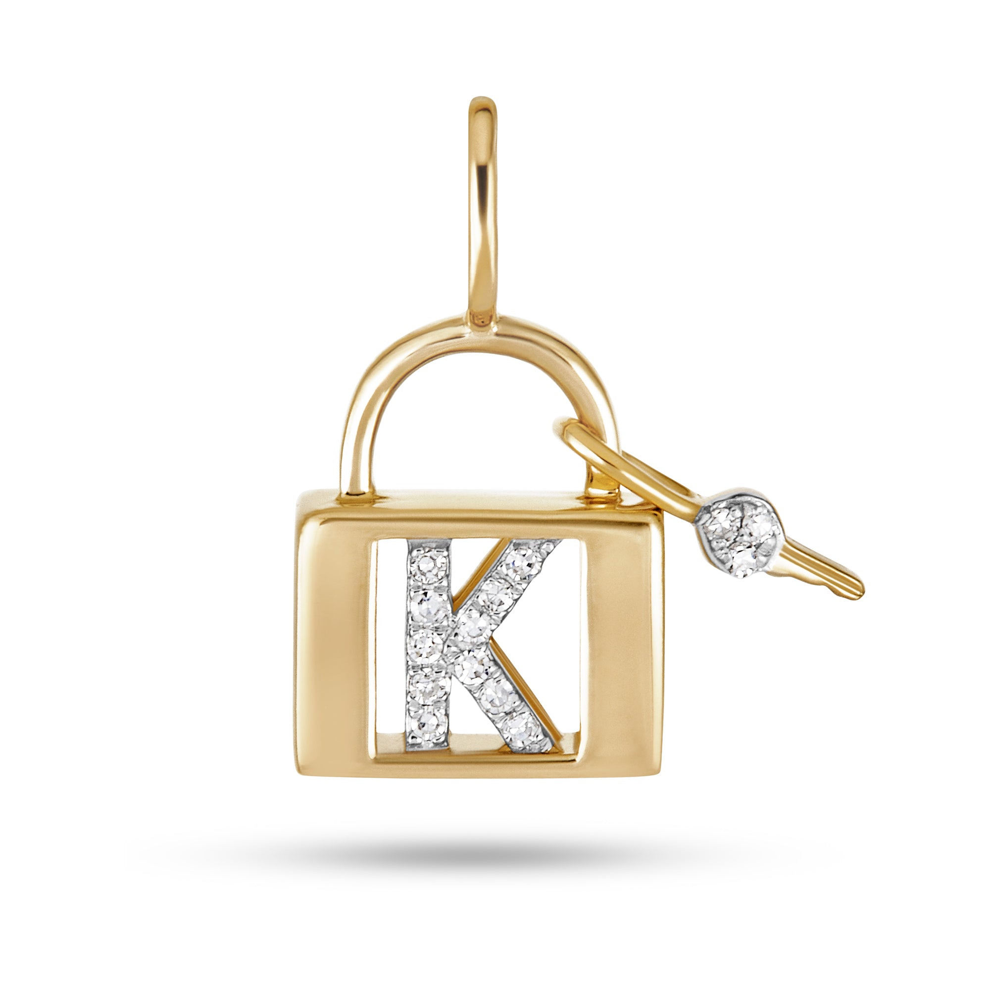 Love Lock Diamond Initial Charm - 15