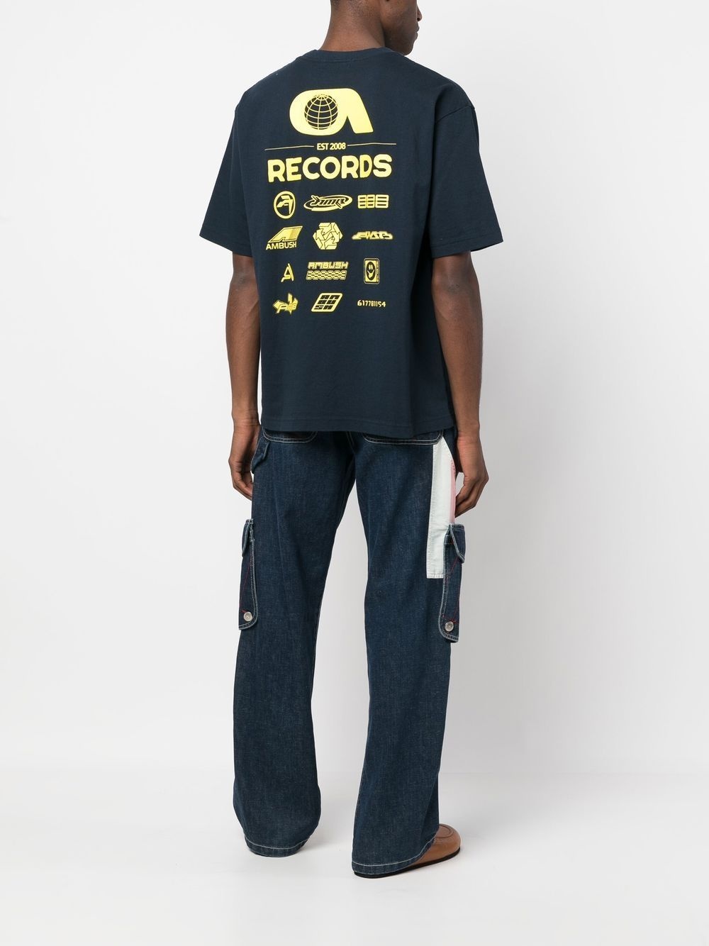 Records-print cotton T-shirt - 2