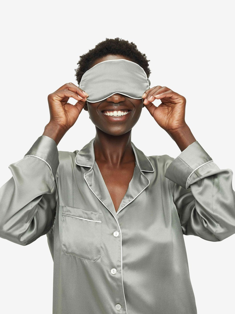 Derek Rose Eye Mask Bailey Silk Satin Green outlook
