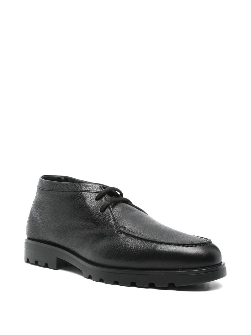 Santoni lace-up leather boots outlook