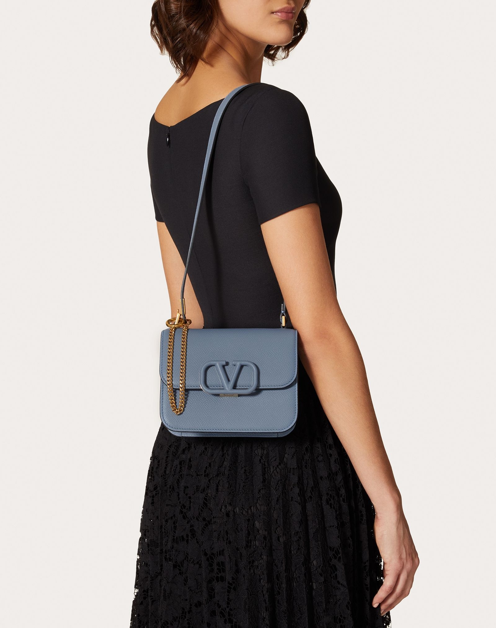 Small VSLING Grainy Calfskin Shoulder Bag - 6