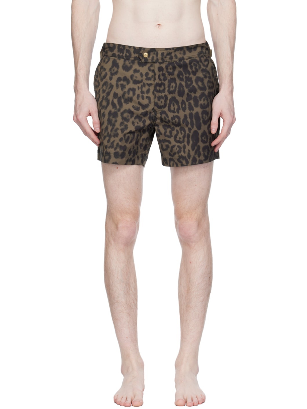 Green Print Swim Shorts - 1