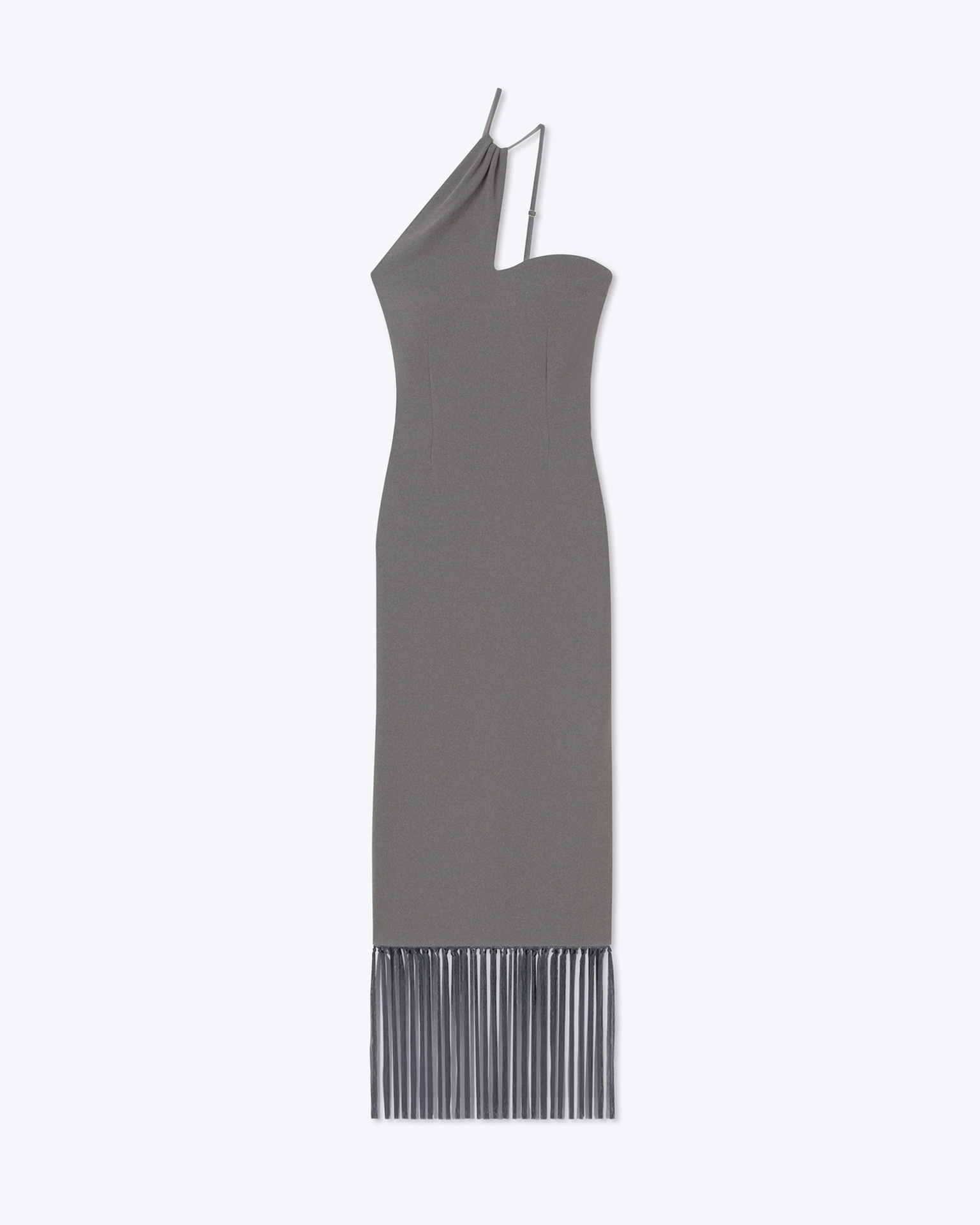 JELENA - Fringed midi dress - Dark grey - 6