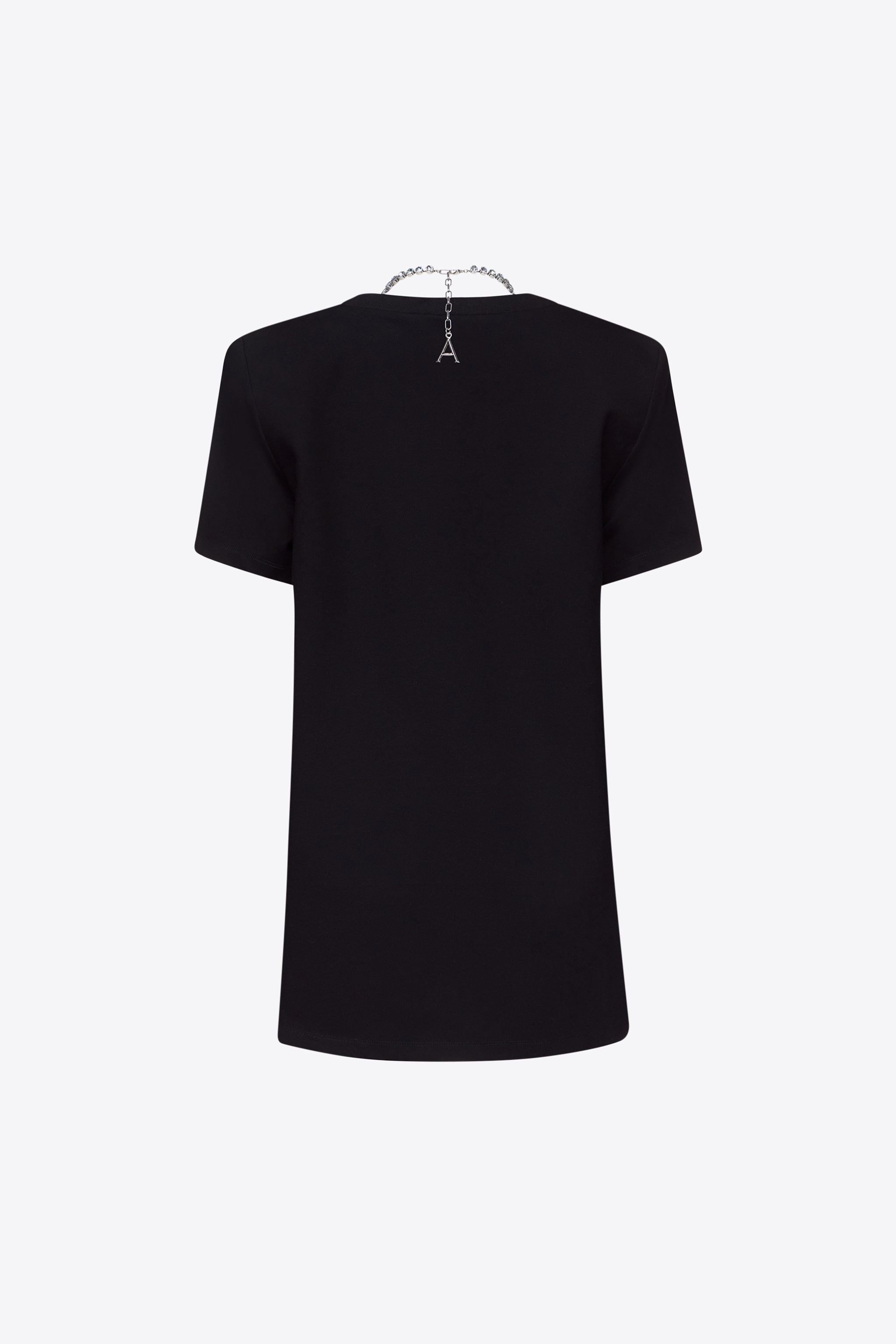 CRYSTAL BUTTERFLY V-NECK T-SHIRT DRESS - 2